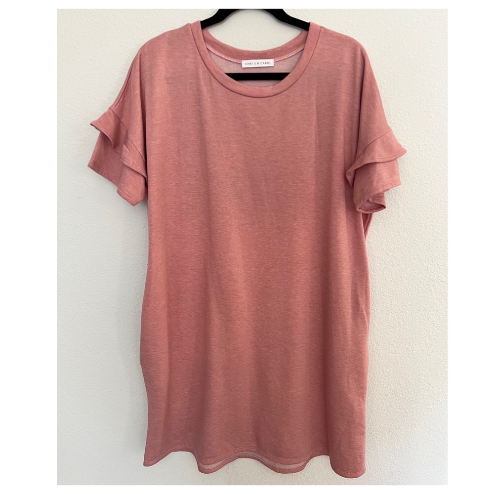 Sweater Short Ruffle Sleeve Dress